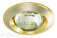 Светильник Акцент 16001BA жемчуж. золото/золото встр. круглый со стеклянной призмой, 12В 50W GU5.3