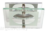 Светильник Акцент WL-180 1x50W GU5.3 хром встр. квадратный с накладным декор. стеклом